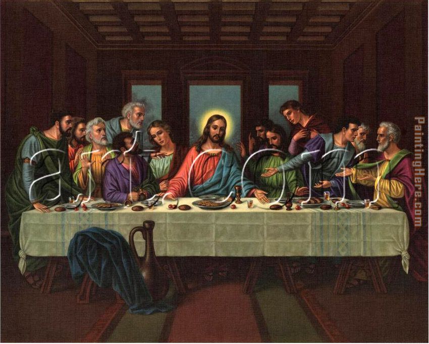 picture of the last supper painting - Leonardo da Vinci picture of the last supper art painting